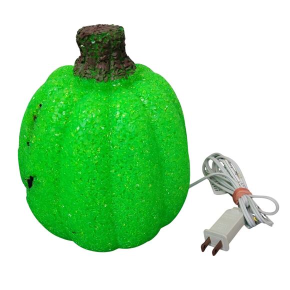 Vintage Seasons Melted Plastic Popcorn Jack O Lantern Light Up Pumpkins Lot Of 2 - Picture 10 of 12